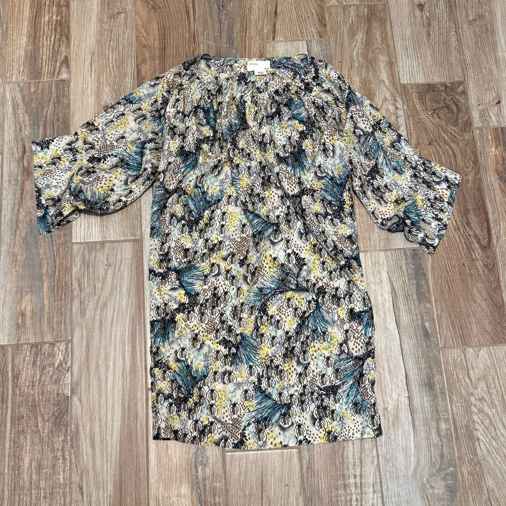 Anthropologie Rutzou Silk Entomo Critter Carnival Tunic Dress